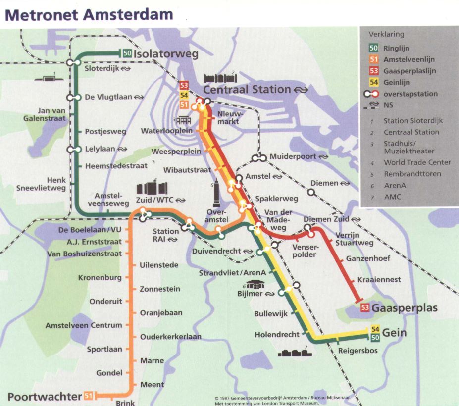Amsterdam Metro Map Saham
